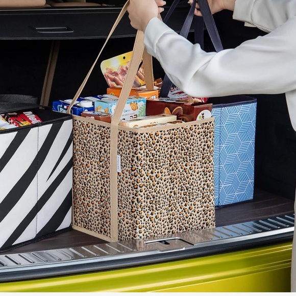 Reusable Grocery Bags heavy duty Shopping Box Foldable with Long Handles 3 Pacs - Picture 4 of 5